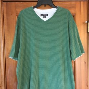 Method green striped layered look T-shirt